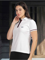 Premium Dry Fit Zipper T-shirt for Women - White